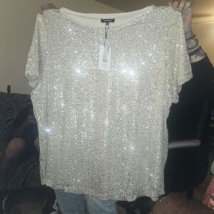 Studio Y Sparkling Sequin Top in Gold